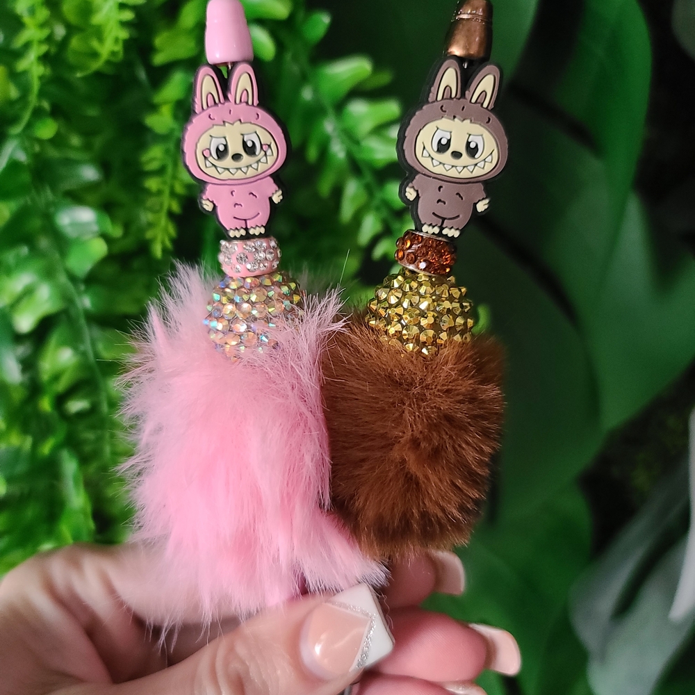 Adorable Pink and Brown Bunny Keychains